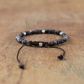Black Moonstone Bracelet-Natural Gemstone Healing Yoga Bracelet-Meditation Grounding Strength Bracelet-Friendship Bracelet Gift